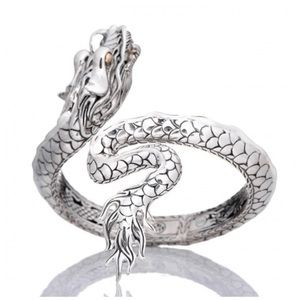 New GORGEOUS/STUNNING  JOHN  HARDY Naga Dragon Silver & 18k bracelet